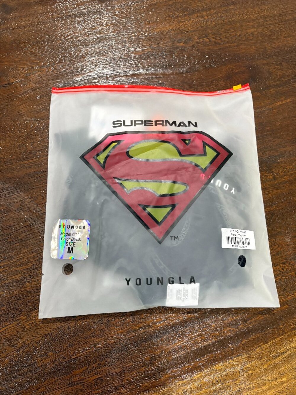 Superman YoungLA  Compression Black Gray S/S Shirt 4117  Medium M NEW NIP